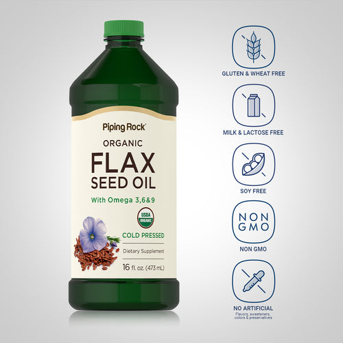Flaxseed Oil (Organic), 16 fl oz (473 mL) Bottle Dietary Attributes