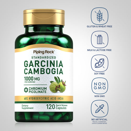 Garcinia Cambogia Plus Chromium Picolinate, 1000 mg (per serving), 120 Quick Release Capsules Dietary Attributes