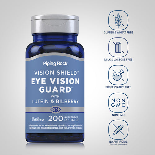 Lutein Bilberry Eye Vision Guard + Zeaxanthin, 200 Quick Release Softgels Dietary Attributes