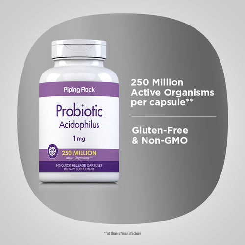 Probiotic Acidophilus 250 Million Organisms, 240 Quick Release Capsules Benefits