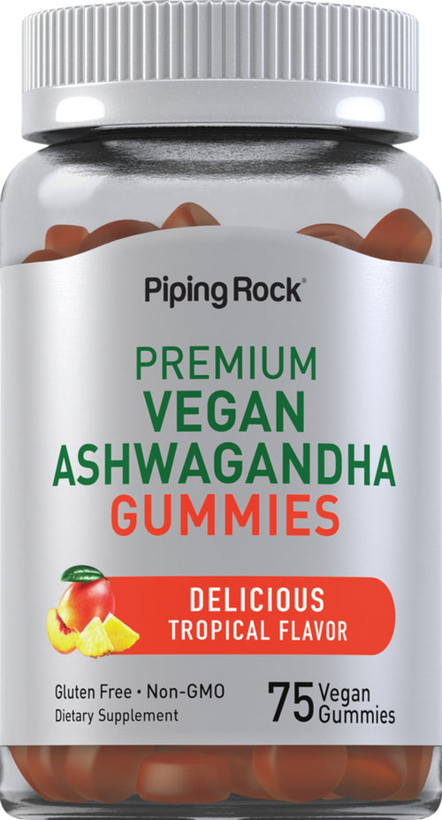 Ashwagandha Gummies (Delicious Natural Tropical), 75 Vegan Gummies