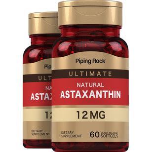 Astaxanthine,  12 mg 60 Capsules molles à libération rapide 2 Bouteilles