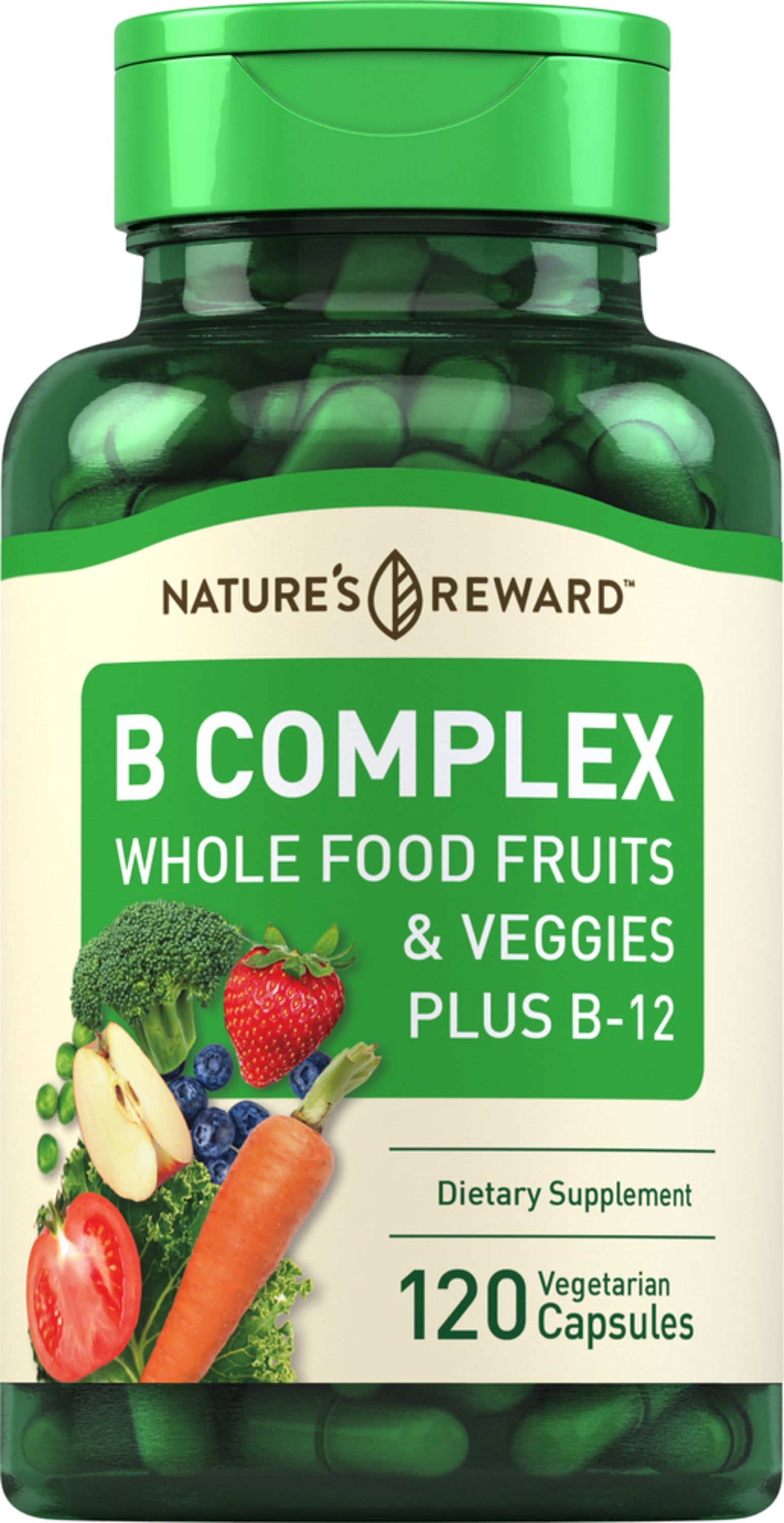 B Complex Plus Vitamin B-12, 120 Vegetarian Capsules