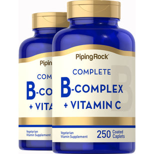 Complexe B plus vitamine C,  250 Petits comprimés enrobés 2 Bouteilles