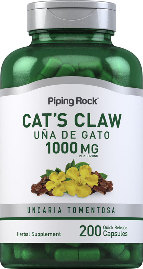 Uña de gato (Una De Gato) 1000 mg (por porción) 200 Cápsulas de liberación rápida     