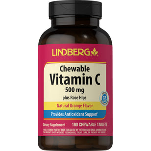 Vitamine C à Mâcher 500mg (orange naturelle),  500 mg 180 Comprimés à croquer