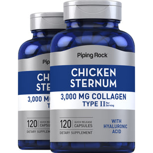 Chicken Sternum Collagen Type II, 3000 mg (per serving), 120 Quick Release Capsules, 2  Bottles