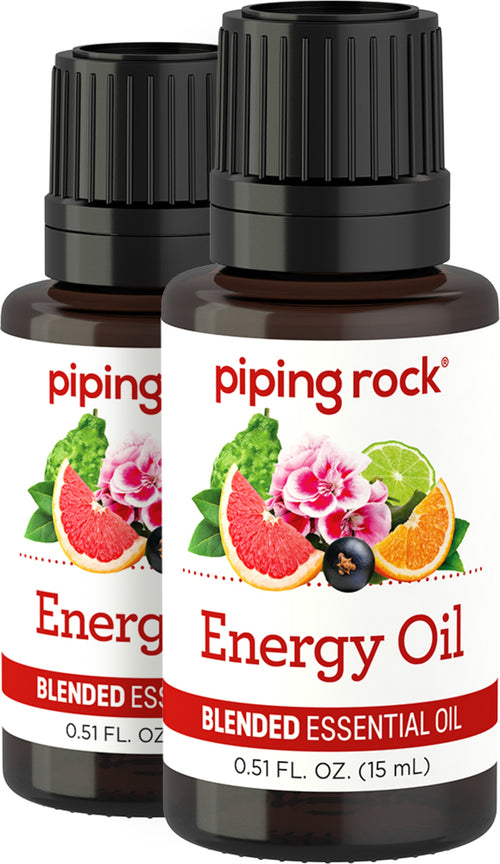 Energy Oil Pure Essential Oils (GC/MS Tested), 1/2 fl oz (15 mL) Dropper Bottle, 2  Dropper Bottles