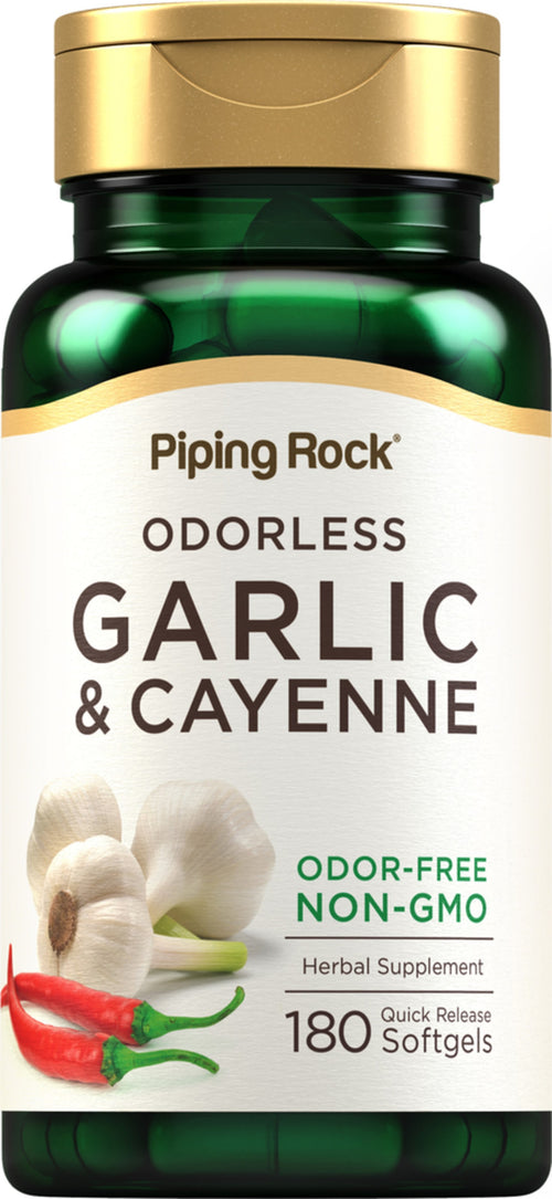 Garlic 1000 mg & Cayenne 150 mg, 180 Quick Release Softgels Bottle