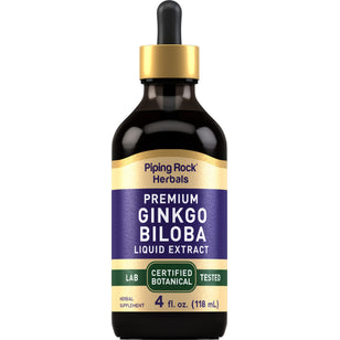 Ginkgo Biloba Liquid Extract Alcohol Free, 4 fl oz (118 mL) Dropper Bottle