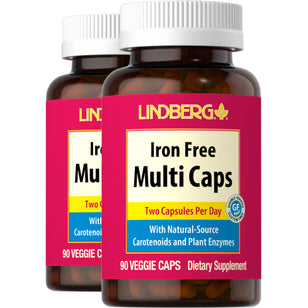 Iron Free Multi Caps, 90 Vegetarian Capsules, 2  Bottles