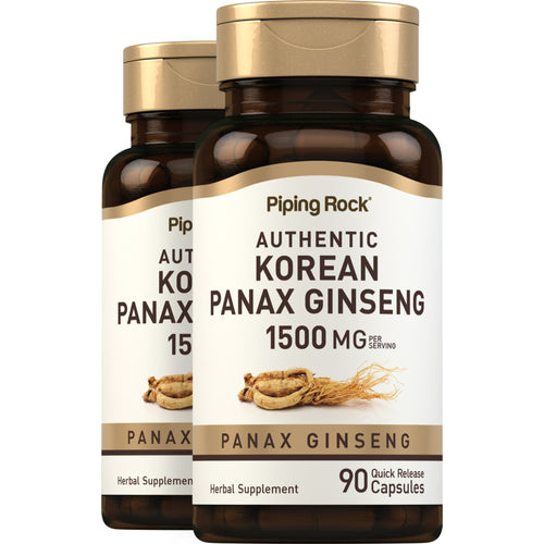 Korean Ginseng (Panax Ginseng), 1500 mg (per serving), 90 Quick Release Capsules, 2  Bottles