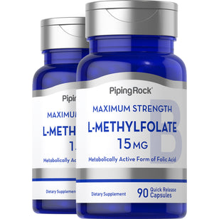 L-Methylfolate, 15 mg, 90 Quick Release Capsules, 2  Bottles