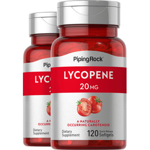 Lycopène,  20 mg 120 Capsules molles à libération rapide 2 Bouteilles