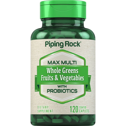 Max Whole Greens/Fruits & Vegetables with Probiotics, 120 Coated Caplets