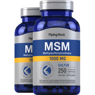 MSM + Sulfur, 1000 mg, 250 Quick Release Capsules, 2  Bottles