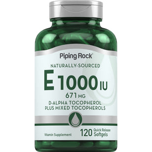 Natural Vitamin E plus Mixed Tocopherols, 1000 IU, 120 Quick Release Softgels Bottle