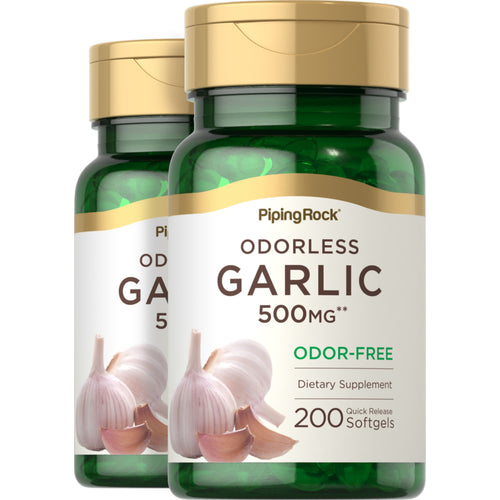 Odorless Garlic, 500 mg, 200 Quick Release Softgels, 2  Bottles
