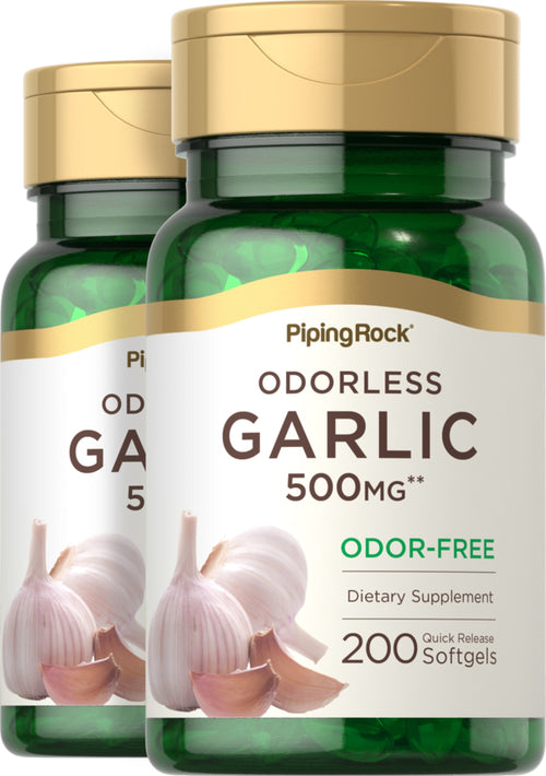 Odorless Garlic, 500 mg, 200 Quick Release Softgels, 2  Bottles