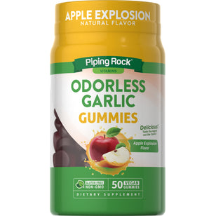 Odorless Garlic (Apple Explosion), 50 Vegan Gummies