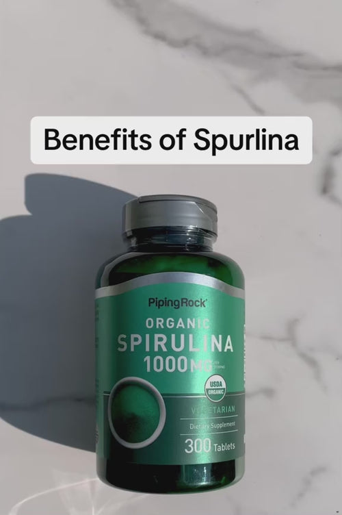 Spirulina (Organic), 1000 mg (per serving), 300 Vegetarian Tablets Video