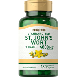 St. John's Wort 1.8% hypericin (Standardized Extract), 4800 mg (per serving), 180 Quick Release Capsules