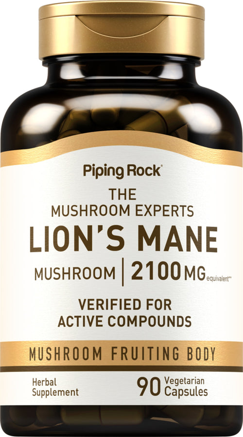 Super Lion's Mane Mushroom, 2100 mg, 90 Vegetarian Capsules Bottle
