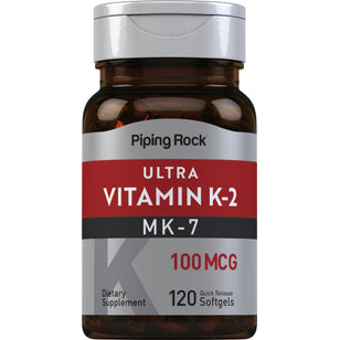Vitamine K-2 Ultra  MK-7 100 mcg 120 Capsules molles à libération rapide     