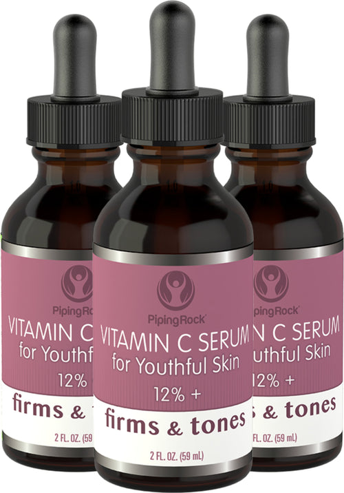 Vitamin C Serum 12%+, 2 fl oz (59 mL) Dropper Bottle, 3  Dropper Bottles