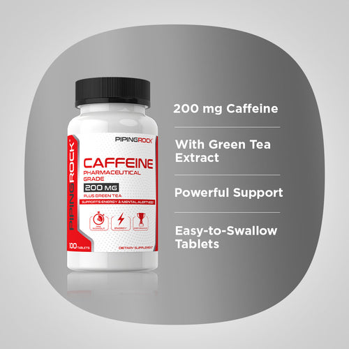 Caffeine Plus Green Tea, 200 mg, 100 Tablets Benefits