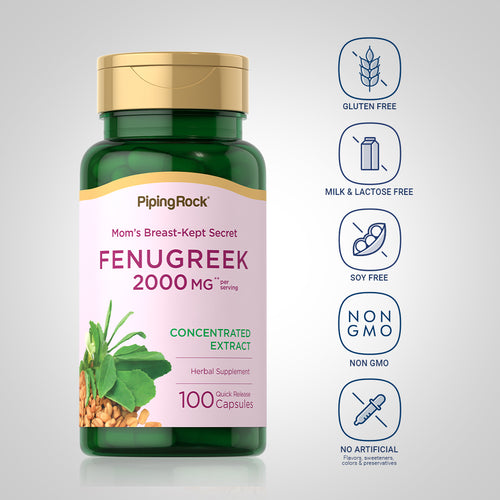 Fenugreek, 2000 mg (per serving), 100 Quick Release Capsules - Dietary Attribute
