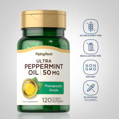 Ultra Peppermint Oil (Enteric Coated), 50 mg, 120 Coated Softgels Dietary Attributes