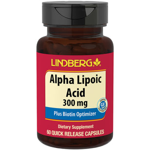 Acide Alpha Lipoique plus optimiseur de biotine 300 mg 60 Gélules à libération rapide     