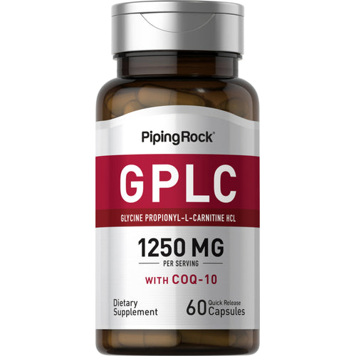 GPLC Glycine Propionyl-L-Carnitine HCl with CoQ10, 60 Quick Release Capsules Bottle