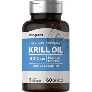Huile de Krill 1000 mg 60 Capsules molles à libération rapide     