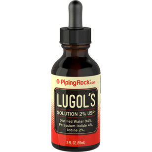 Soluté de Lugol iodé (2 %) 2 onces liquides 59 mL Compte-gouttes en verre    