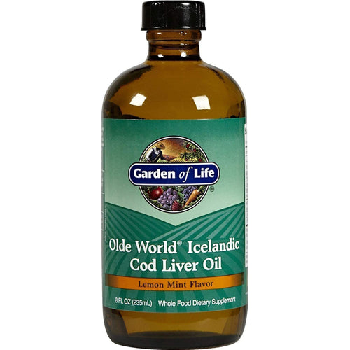 Olde World Icelandic Cod Liver Oil Liquid (Lemon Mint), 8 fl oz (236 mL) Bottle