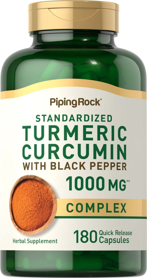 Standardized Turmeric Curcumin Complex w/ Black Pepper, 1000 mg, 180 Quick Release Capsules Bottle