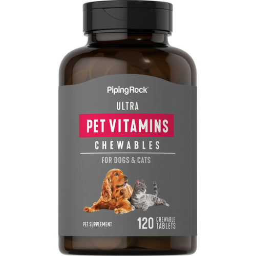 Ultra Pet Vitamins for Dogs & Cats, 120 Chewable Tablets-Bottle