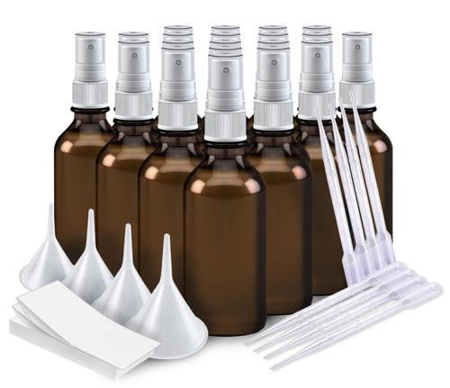 Ensemble de mélange d'huiles essentielles 20 flacons pulvérisateurs de 30 ml, étiquettes, pipettes et entonnoirs