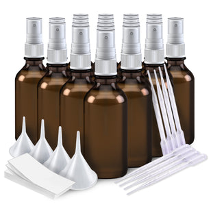 精油混合套件 20 - 2 盎司滴管瓶、標籤、移液管和漏斗