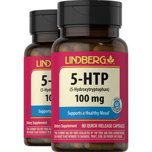 5-HTP, 100 mg, 60 Quick Release Capsules, 2  Bottles