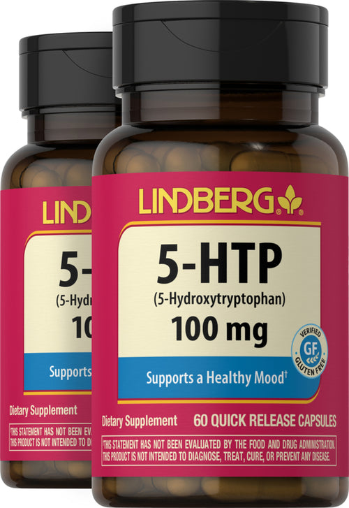 5-HTP ,  100 mg 60 Gélules à libération rapide 2 Bouteilles