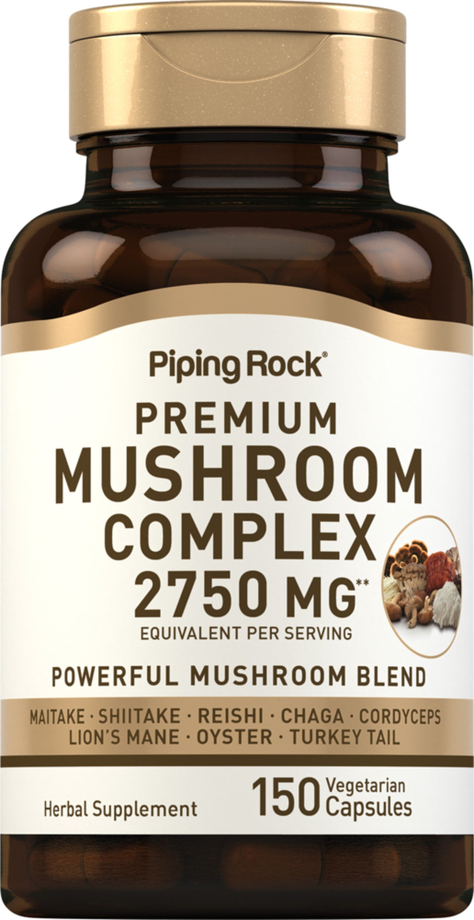 8 Mushroom Complex, 2750 mg (per serving), 150 Vegetarian Capsules