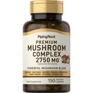 8 Mushroom Complex, 2750 mg (per serving), 150 Vegetarian Capsules Bottle