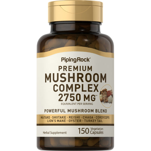 8 Mushroom Complex, 2750 mg (per serving), 150 Vegetarian Capsules Bottle
