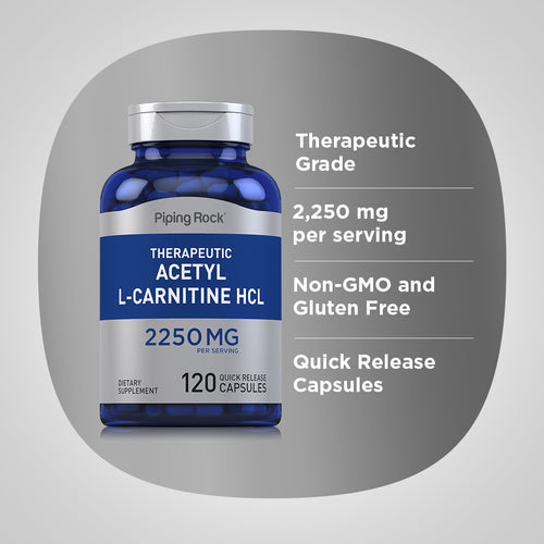 Acetyl L-Carnitine, 2250 mg (per serving), 120 Quick Release Capsules Benefits