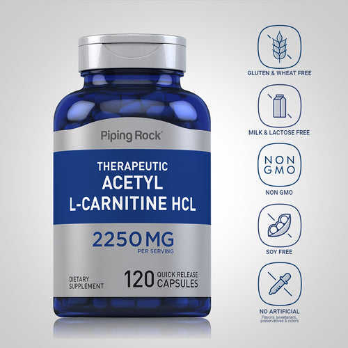 Acetyl L-Carnitine, 2250 mg (per serving), 120 Quick Release Capsules Dietary Attributes