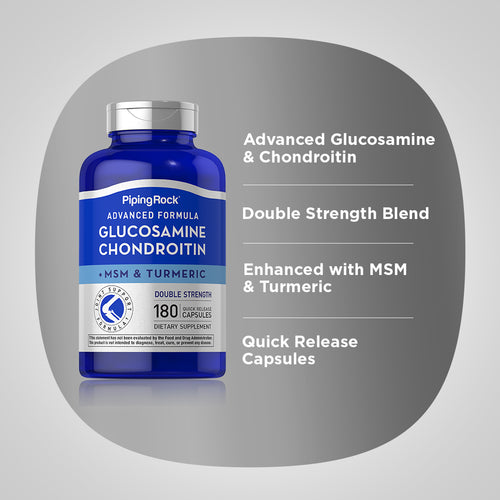 Advanced Double Strength Glucosamine Chondroitin MSM Plus Turmeric, 180 Quick Release Capsules Benefits