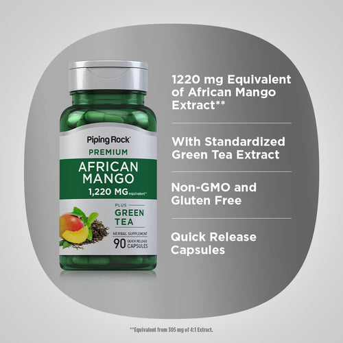 African Mango & Green Tea, 1220 mg, 90 Quick Release Capsules Benefits